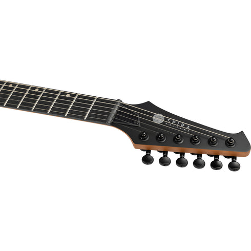Spira Guitars S-400 MBK Roasted Poplar Electric Guitar, Roasted Maple, Ebony Tech FB - Satin Black